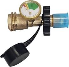 GasTank Adapter Converts POL Tanks Service Valve to QCC/Type1 Gases Cylinder Connector with Pressure Gauge for 5-100lb Propane Tanks