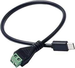 Universal Type C 2Pin Terminal Cable Cord Line Solderless Design 9V 12V 20V 3A for Electronics LED Light Fan