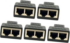 1 to 2 Ethernet Splitter Network Adapter Network Tee Ethernet Plug Connector Tool-