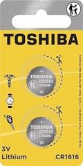 Toshiba CR1616 3V Lithium Coin Cell Child Resistant Blister Package (2 Batteries)