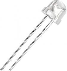 25pcs 5mm White LED Diode Lights (Clear Straw Hat Transparent DC 3-3.2V) Electronics Components Light Emitting Diodes