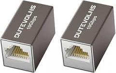 Ethernet Extender 10Gbps, 2Pack Ethernet Coupler for Cat8 Cat7 Cat6 Cat5 Cable, Aluminum Alloy Shell, 328ft Long Distance Extend (Grey)