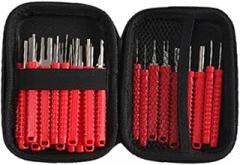 Terminal Removal Tool Kit 30 Piece Extractor Set Connector Depinning Tools for Car Truck Automotive Electronics Wire Pin Removal High Carbon Steel Construction(Red)