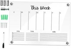 Acrylic Memo Writing Board with Marker and Mounting Nails Transparent Message Board for Home School and Office Use Lightweight Erasable and Easy to Install