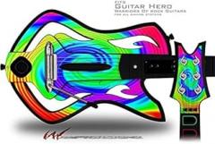 Rainbow Swirl Decal Style Skin - fits Warriors Of Rock Guitar Hero Guitar (GUITAR NOT INCLUDED)