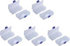 10Pcs 10-Slot Portable Plastic Resistors Electronic Component Case Box