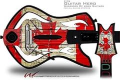 Painted Faded and Cracked Canadian Canada Flag Decal Style Skin - fits Warriors Of Rock Guitar Hero Guitar (GUITAR NOT INCLUDED)