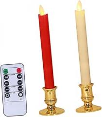 TEHAUX 3pcs Led Party Candlestick Lights Remote Controlled Electronic Candlestick Colors Flameless Design for Events Energy-Saving Decor