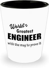 Gifts for Engineering Shot Glass Shotglass Novelty Drinkware - Engineer Engr Week Civil Chemical Electrical Electronic EC Industrial Mechanical Funny Idea Award Reward - Worlds Greatest MugtoProve