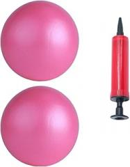 Milisten 25cm PVC Fitness Ball for Exercising Balance and Pilates, Thickened Matte Yoga Ball 2pcs with Inflator Pump, Home Workout and Stability Training Accessory Random Color