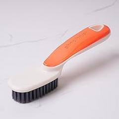 1pc Scrubbing Brush Soft Bristle Laundry Clothes Shoes Scrubber Brush Portable Plastic Hands Cleaning Brush for Kitchen Bathroom（Orange）
