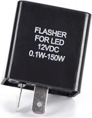 Car Motorcycle Bike Tricycle Flasher Relay 2P 12V Electronic Adjustable Freauency Turn Signal Light Blinker Resistor RWEABLGJXP(12V)