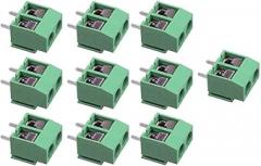 10 Pack of 2Pin Screw Terminal Connectors 5 08mm, for PCB Mount in Electronic Applications