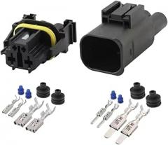 1 / 4pin Automotive Composite Waterproof Connector Plug 10102761 Automotive Electronic Fan Male Female Plug 944241(Orange)