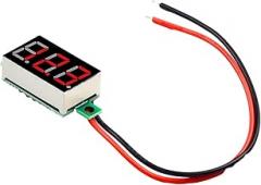 LED Voltage Gauge 0.36 Inch Digital Voltmeter 2-Line DC4.-30V Red Green Blue Display Low Voltage Measurement for Automotive and DIY Electronics, 15cm Wires(red)