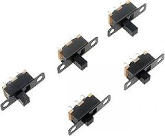 20PCS/Lot 50V 0.3A SS12F15 Mini Size Black SPDT Slide Switch for DIY Power Electronic Projects G6 1P2T Toggle Switch Handle 6mm(Handle Length 8mm)