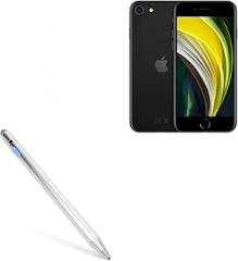 BoxWave Stylus Pen Compatible with Apple iPhone SE (2020) - AccuPoint Active Stylus, Electronic Stylus with Ultra Fine Tip - Metallic Silver