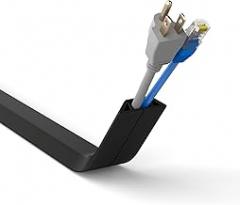 Delamu 4 Ft Floor Cord Cover, Extension Cord Floor Cover Strip, Floor Cord Hider, Used for Organizing, Protecting and Concealing Ground Wires, Cable Cavity W0.55in, H0.28in, Black