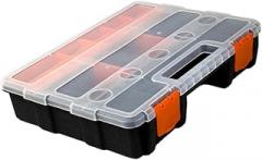 Electronic Components Box Hardware Box Hardware Organizer Portable Tool Organizer Case Organizer for Hardware Screws Bolts, 20 x 27 x 6 cm