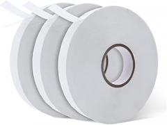 3 Rolls 0.6inch White Double Sided Tape, 160ft per Roll, PET with High Temperature Resistance, Sturdy Adhesion, and Moisture Proof for Electronics Repair and Decoration