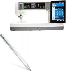 BoxWave Stylus Pen Compatible with Janome Continental M17 Touchscreen - AccuPoint Active Stylus, Electronic Stylus with Ultra Fine Tip - Metallic Silver