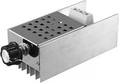Electronic Voltage Regulator 10000W AC 0-220V Motor Speed Control Dimmer with Aluminum Housing and Intelligent Fan Cooling for Resistive or Inductive Loads, Silver