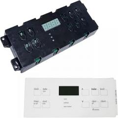OEM Replacement for Frigidaire Oven Electronic Control Board 5304509493CM and Overlay 316419137CM, 10 Button, 10 Indicator Lights, Manual Operation, Push Button Switch, Black