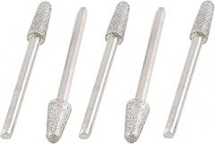 3mm x Grinder Accessories 5mm Tapered Tip Alloy Shank Diamond Mounted Points Buffing Bits Cutoff Wheels 5 Pcs