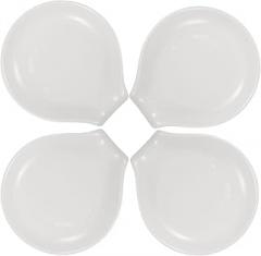 Milisten Ceramic Spoon Rest for Kitchen Counter and Coffee Spoon Holder 4pcs White Set for Dining Table and Cooking Utensils