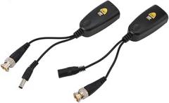 Dioche 1 Pair 5MP High Definition Video Power Balun Transceiver Twisted Pair Transmitter for CCTV Security Camera System ABS Plastic 12V48V