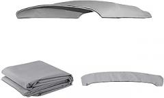 Bimini Top Replacement Canvas Cover，4 Bow Bimini Top Replacement Cover for Boat with Storage Boot,600D Anti-UV Waterproof Bimini Top Canopy Without Frame (Light Grey, 4 Bow 8'L x 54