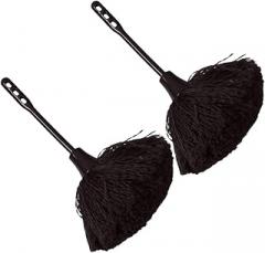 2pcs Small Electrostatic Fiber Duster with Handle for Home and Car Dust Cleaning, Coffee Color, Non-extendable Lightweight Dust Cleaner for Furniture and Crevice Sweeping