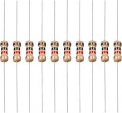 YOKIVE 200 PCS Carbon Film Resistors, 1/4W 1K Ohm 5% Tolerances Resistor, Good for DIY Electronic Projects (4 Color Band, 1.77x0.09-Inch)