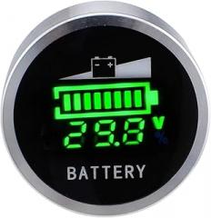 Battreriy Indicator 24V 36V 48V 60V 72V Round LED Battreriy Capacity Indicator Voltage Trackier Metier Tester for EBike Electric Solar Boat New 2026 High for Reliable Electronic Component