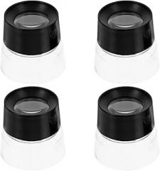 4Pcs 10X Magnification Cylindrical Jewelry Loupe Set with Comfortable Grip for Jewelers and Watch Repair, Compact Portable Magnifier for Jewelry Appraisal and Electronic Inspection
