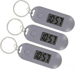 Baluue 3pcs Student Electronic Keychain Watches Mute Digital Hanging Pocket Watches for Belt Convenient Plastic Design
