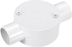 MECCANIXITY PVC Conduit Box Junction Box 2 Way 25mm with Cover, M4 Screws for Home Hose Electrical Conduit Electronic Projects