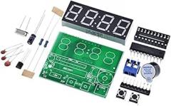 1pcs AT89C2051 Digital Display 4 Bits Electronic Clock Electronic Production Suite DIY Kit 0.56 Inch Red Two Alarm