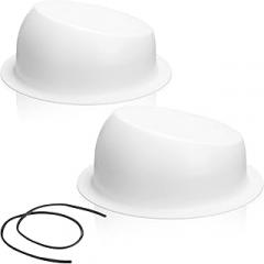 Amylove 2 Pcs Universal Angled Speaker Enclosures Boxes Pods Surface Mount with Rubber Strip for Install 6.5 Inch Speakers or Smaller Custom Mount Door Kick Panel Rear Deck (White, No Hole Cut)