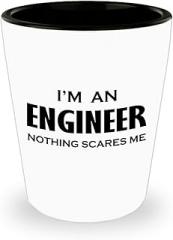 Im an Engineer Shot Glass Shotglass Novelty Drinkware - Funny Gifts Idea for Engineering Engineer Engr Week Civil Chemical Electrical Electronic EC Industrial Mechanical - Nothing Scares Me