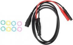 P1206 100cm Male Plug to Straight Banana Plug, Coaxial Cable Oscilloscope Test Lead, Accurate Craftsmanship Male Plug Cable for Test Electronic Equipment