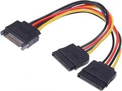 SATA 15PIN Serial Cable One-to-Two Power Conversion Cable SATA15pin Male to Two Female Extension Cable HDD Y Splitter C0innector New 2026 High for Reliable Electronic Component