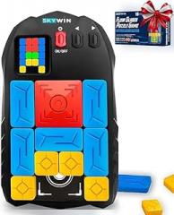Skywin Klotski Supper Slide Puzzle Game, 500 Entertaining Fun & Mind Training IQ Klotski Puzzles, Super Slide Electronic Sliding Puzzle Brain Game Toy, Christmas Giftable Toy for Family & Friends