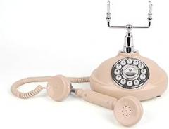 Old Fashioned Wedding Message Blessing Phone,Desk Decoration Audio Guestbook Telephone for Wedding Party (Beige)