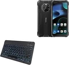 BoxWave Keyboard Compatible with Blackview BV8800 - SlimKeys Bluetooth Keyboard - with Backlight, Portable Slim LED 7 Colors - Jet Black
