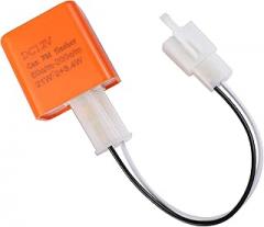 Hovom 2-Pin Electronic LED Flasher Relay with Wires, Adjustable 2 Prong Blinker Relays, 12V 2-Wire Flash Rate Relay Fix for Motorcycle Bike Scooter LED Turn Signal Bulbs Hyper Flash Issue (Orange)