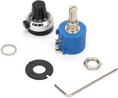 Precision 100k Ohm Potentiometer - Wire Wound Rotation Potentiometer with Locking Button - Ideal for Electronic Circuit Settings