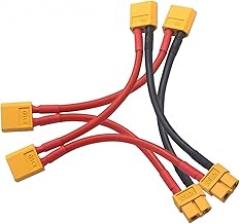 2Pcs 14Awg Xt60 Parallel Bettery Connector 2-Male to 1-Female Xt-60 Cable Dual Extension Y Splitter Harness Adapter for Rc New 2026 High for Reliable Electronic Component