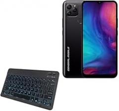 BoxWave Keyboard Compatible with General Mobile 21 New Edition - SlimKeys Bluetooth Keyboard - with Backlight, Portable Slim LED 7 Colors - Jet Black