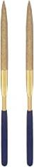 uxcell Diamond Needle Files, 5mm x 180mm Titanium Coated Half Round Files Hand Tool with TPU Handle for Metal Stone Wood 2pcs